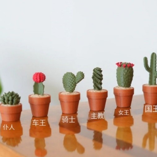 Roll-Up Cactus Chess Set